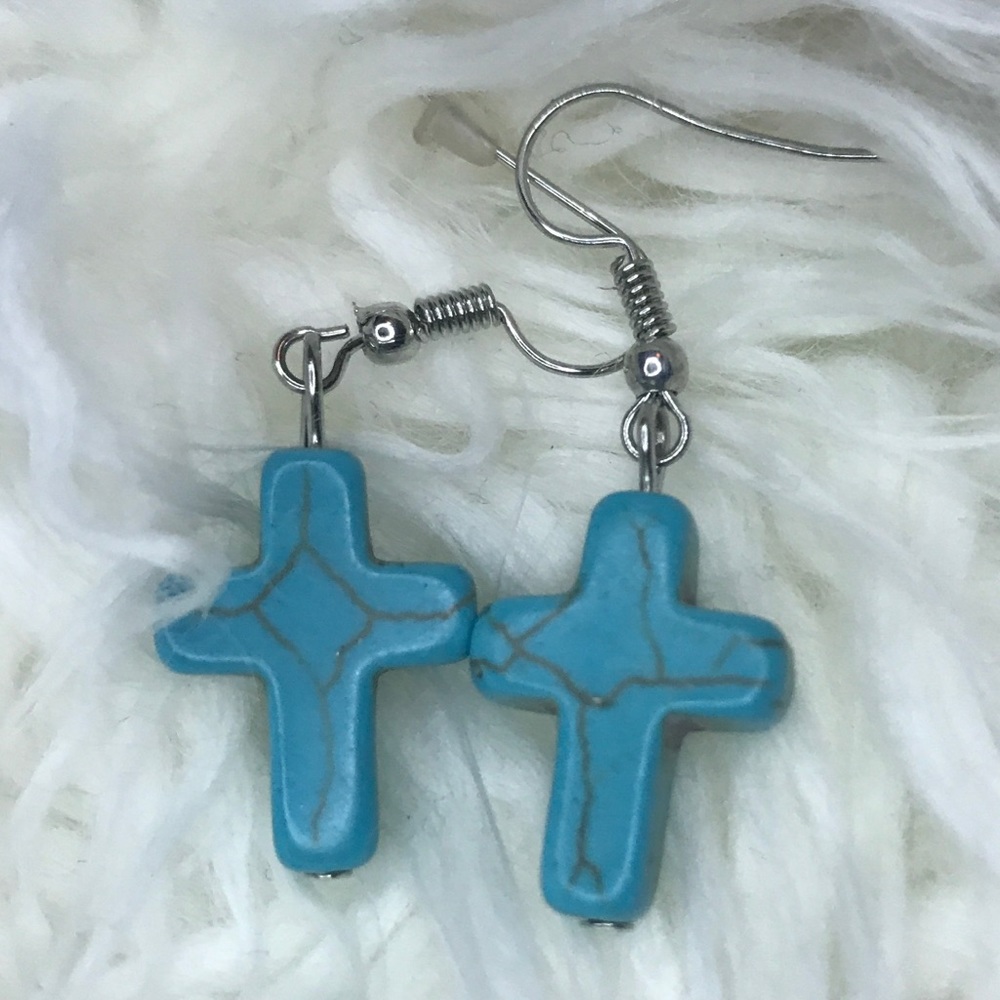 Faux turquoise earrings